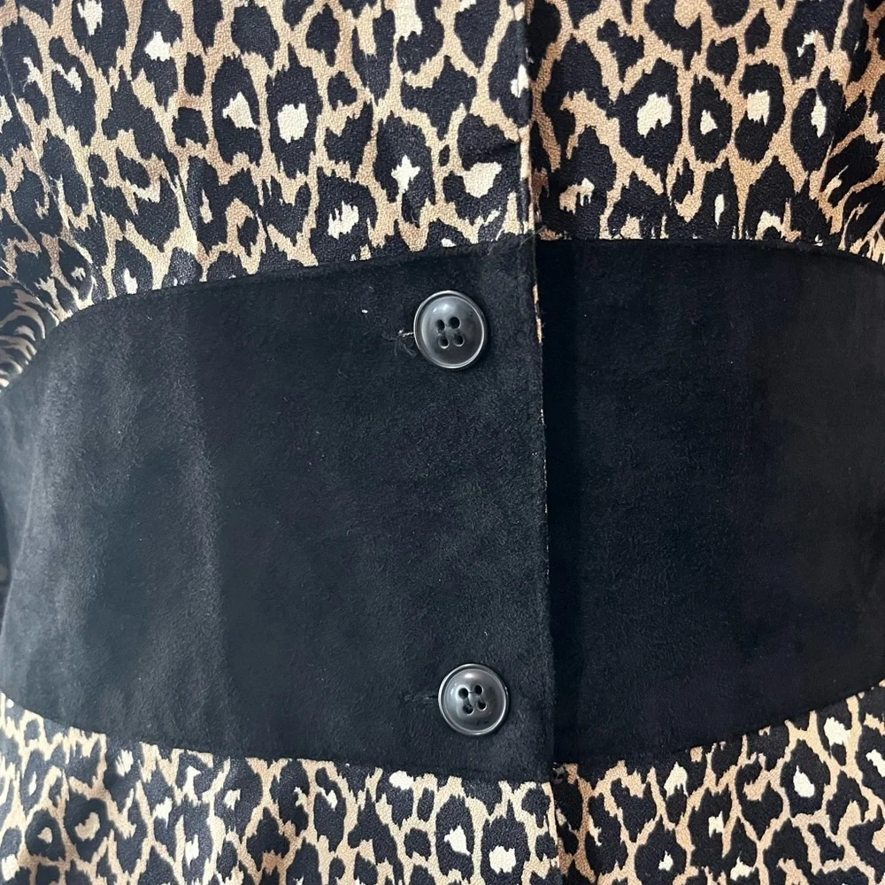 St Gillian all over leopard animal print  2 pc pencil skirt peplum jacket VTG